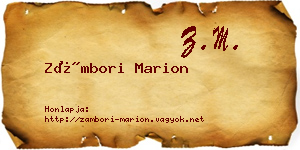 Zámbori Marion névjegykártya